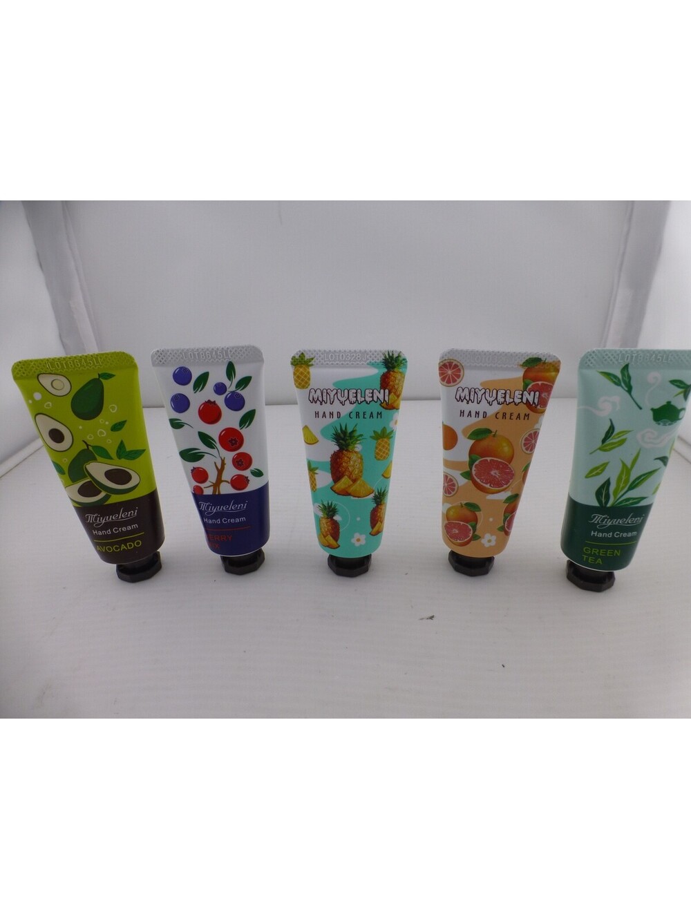 MIYUELENI Hand Cream Set 5-Pack Avocado Berry Pineapple Green Tea 30g - B16